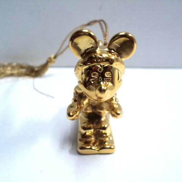 Disney Mickey Mouse Skiing Gold-toned Ornament Lenox 1997 Edition Christmas Xmas - Picture 2 of 4